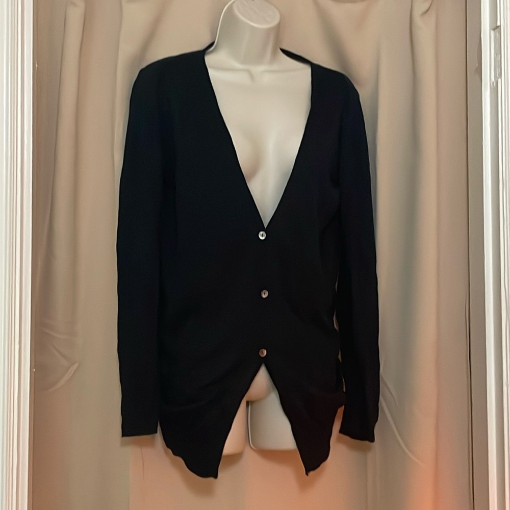 Skin black cardigan see through back size xs